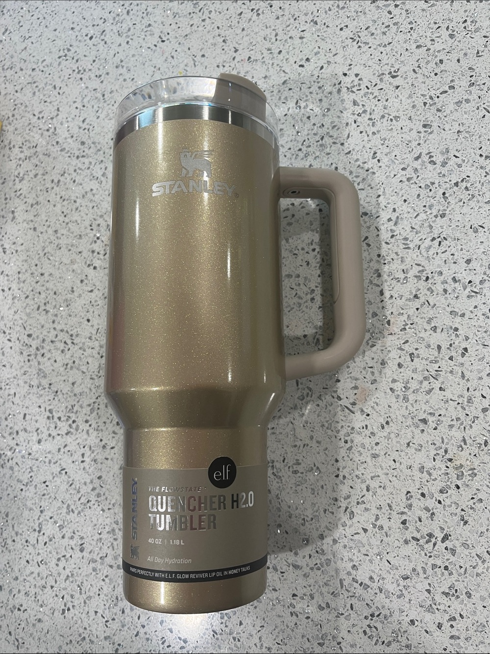 Stanley  and elf colab Tumbler 40 oz  - Sparkling Gold